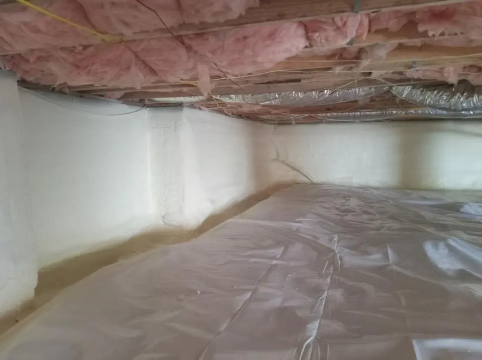 Crawl space encapsulation with closed-cell spray foam for Spray Foam Roofing in South Miami